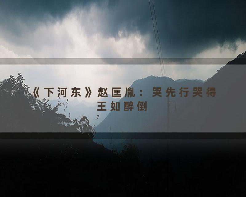 《下河东》赵匡胤：哭先行哭得王如醉倒