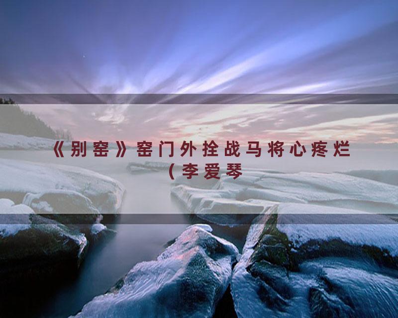《别窑》窑门外拴战马将心疼烂（李爱琴