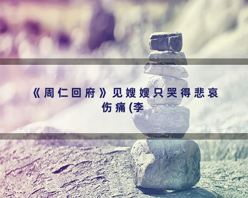 《周仁回府》见嫂嫂只哭得悲哀伤痛(李