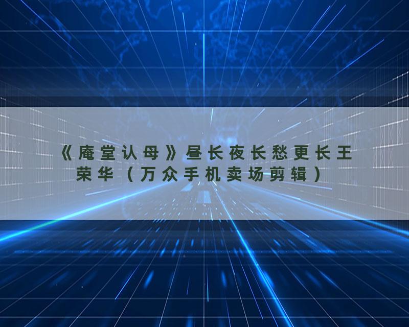 《庵堂认母》昼长夜长愁更长王荣华（万众手机卖场剪辑）