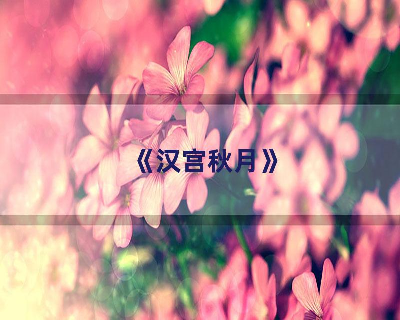 《汉宫秋月》