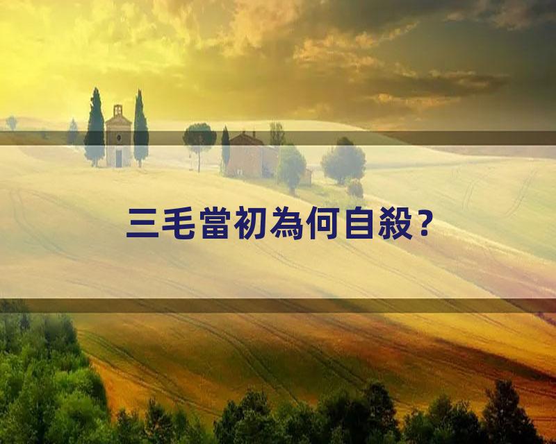 三毛當初為何自殺？