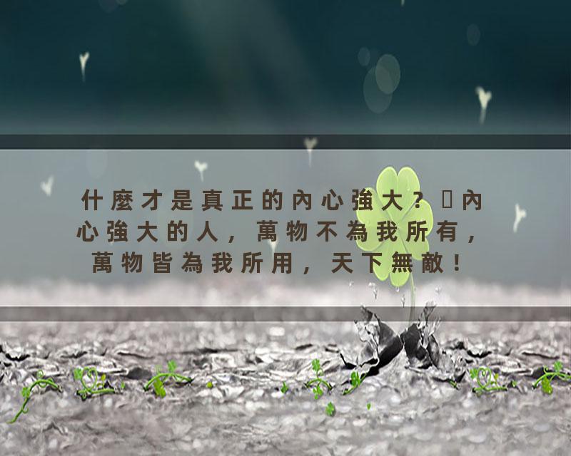 什麼才是真正的內心強大？內心強大的人，萬物不為我所有，萬物皆為我所用，天下無敵！