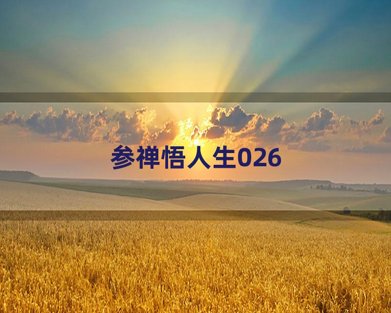 参禅悟人生026