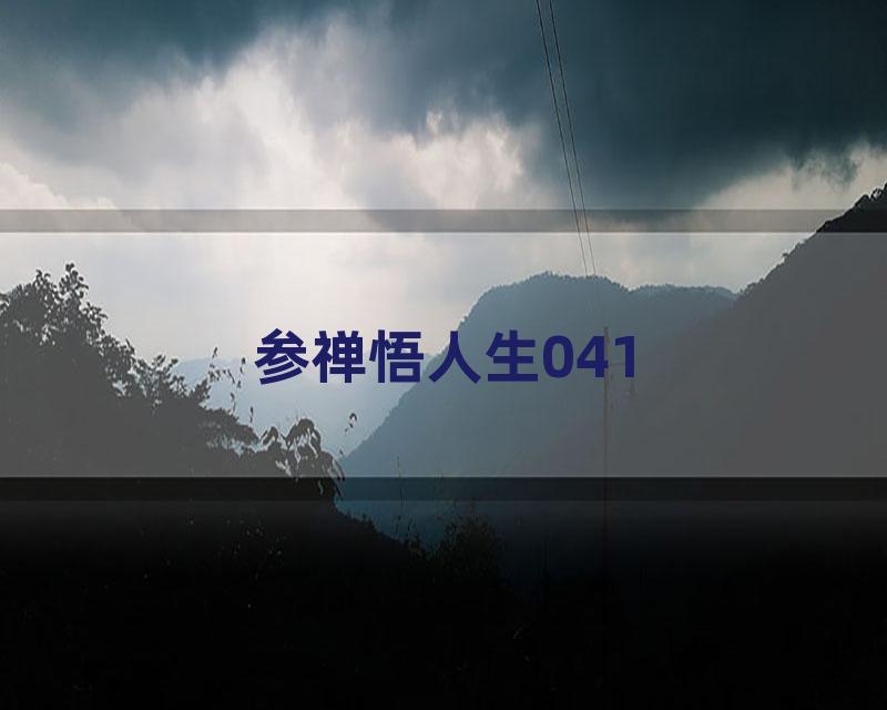 参禅悟人生041
