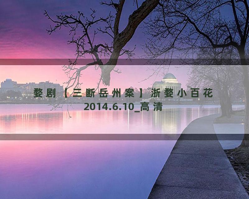 婺剧【三断岳州案】浙婺小百花2014.6.10_高清
