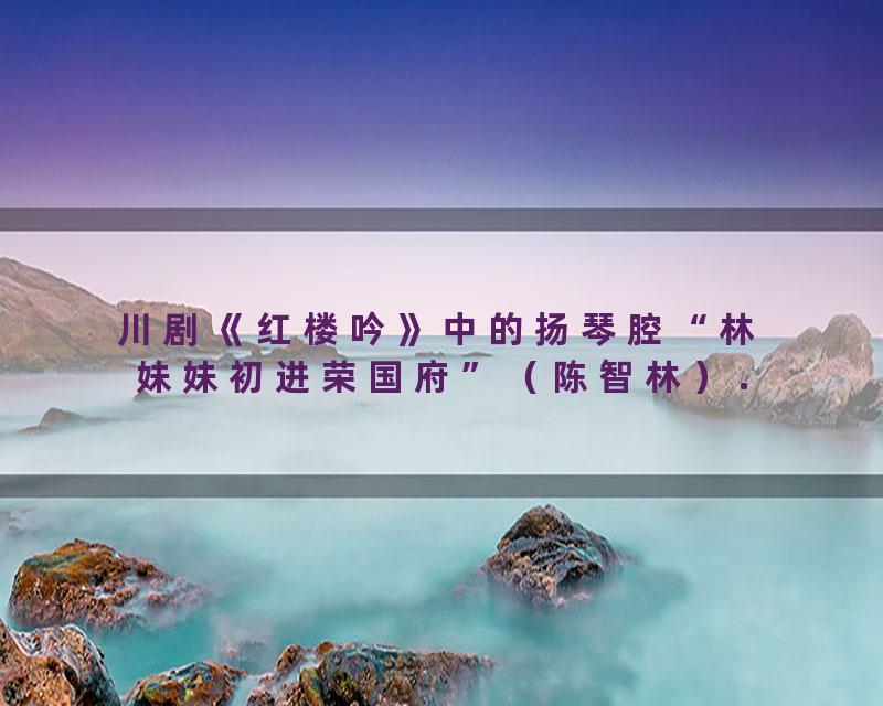 川剧《红楼吟》中的扬琴腔“林妹妹初进荣国府”（陈智林）.