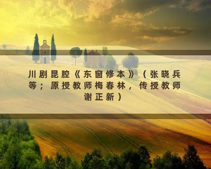 川剧昆腔《东窗修本》（张晓兵等；原授教师梅春林，传授教师谢正新）