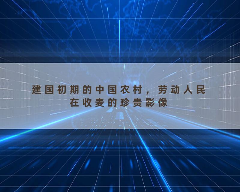 建国初期的中国农村，劳动人民在收麦的珍贵影像