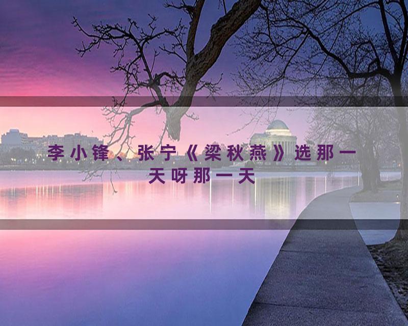 李小锋、张宁《梁秋燕》选那一天呀那一天