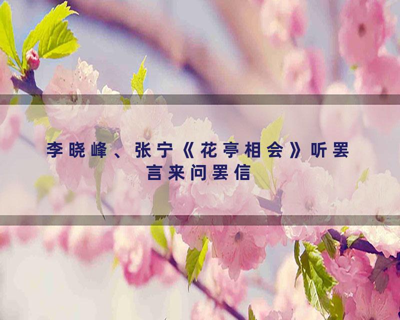 李晓峰、张宁《花亭相会》听罢言来问罢信
