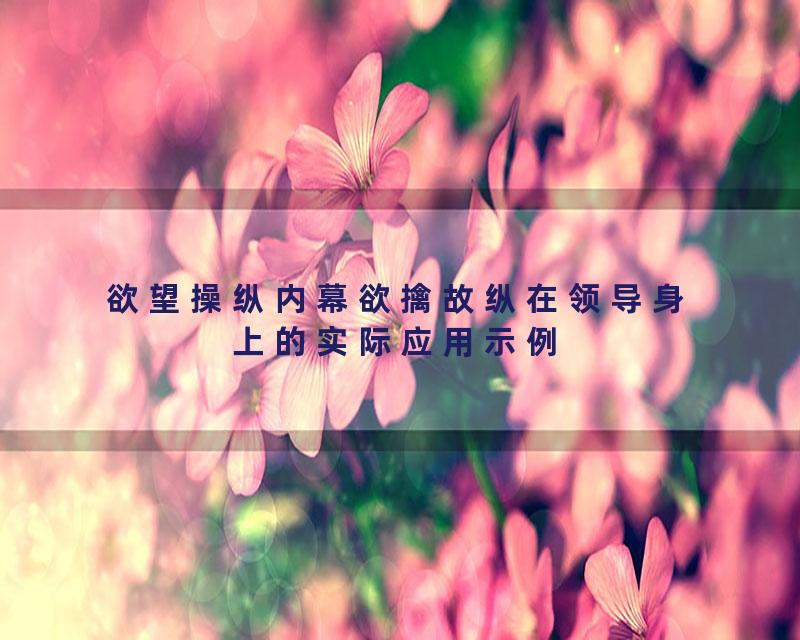 欲望操纵内幕欲擒故纵在领导身上的实际应用示例