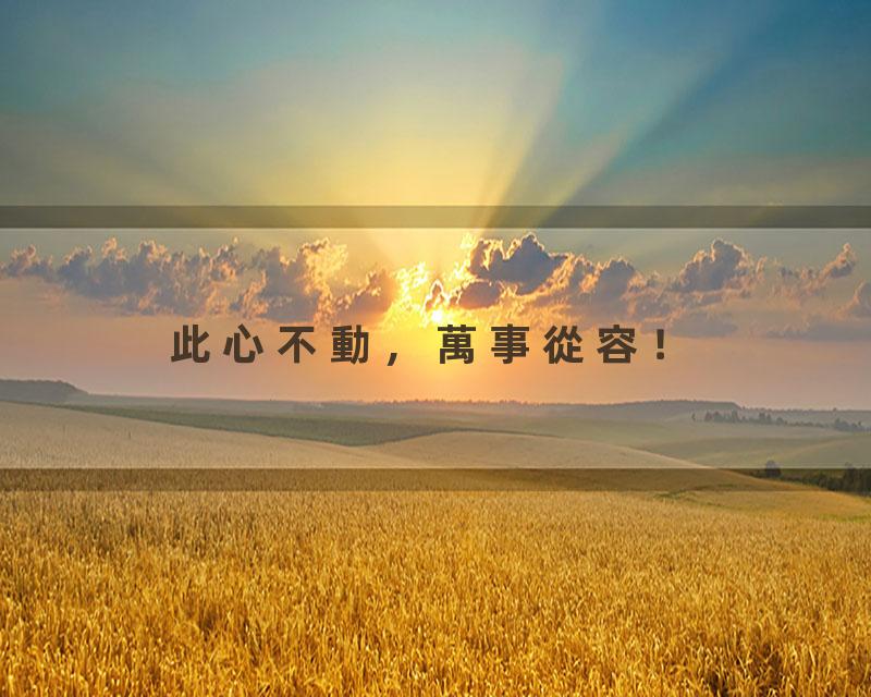 此心不動，萬事從容！