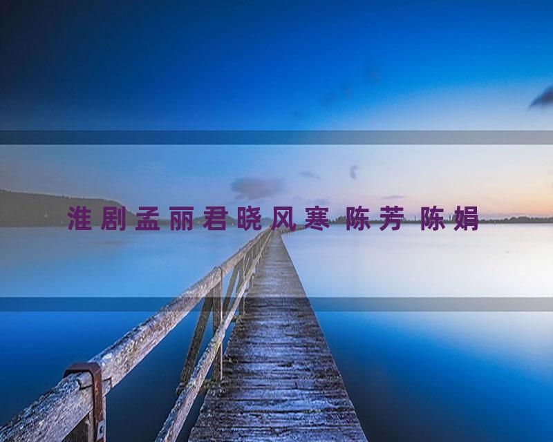 淮剧孟丽君晓风寒 陈芳 陈娟