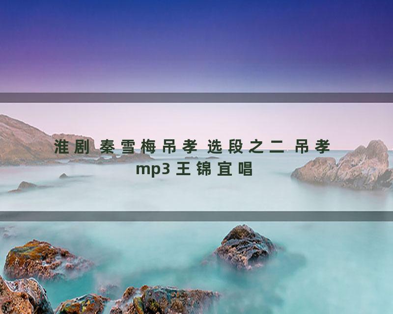 淮剧 秦雪梅吊孝 选段之二 吊孝 mp3 王锦宜唱
