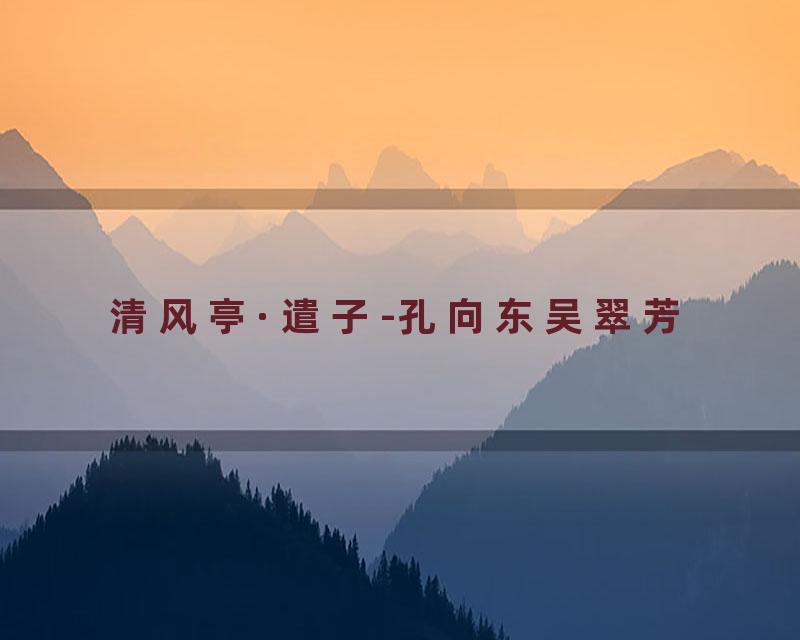 清风亭·遣子-孔向东吴翠芳