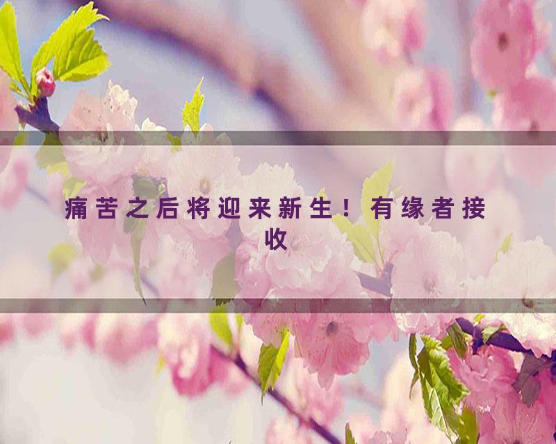 痛苦之后将迎来新生！有缘者接收