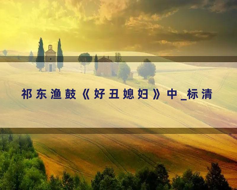 祁东渔鼓《好丑媳妇》中_标清