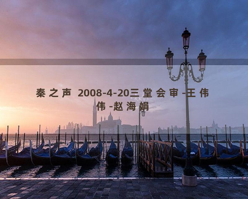 秦之声 2008-4-20三堂会审-王伟伟-赵海娟