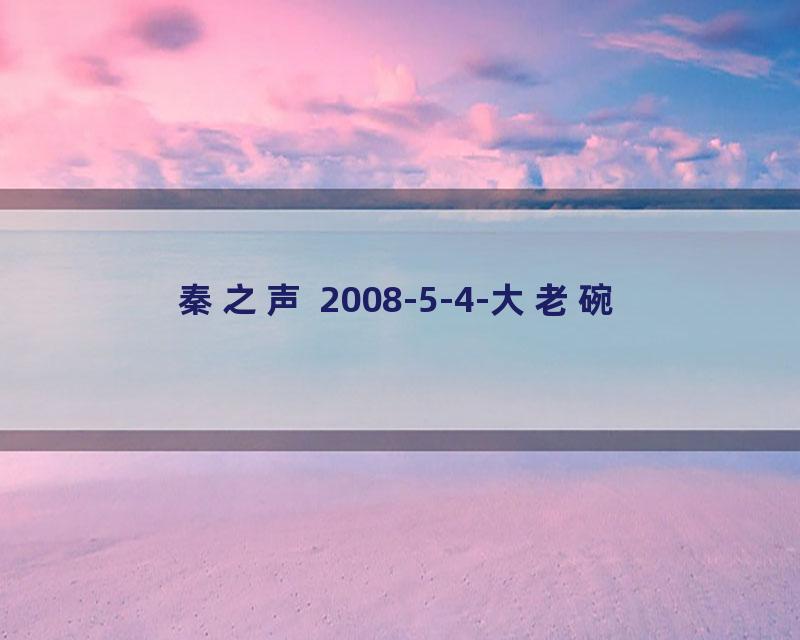 秦之声 2008-5-4-大老碗