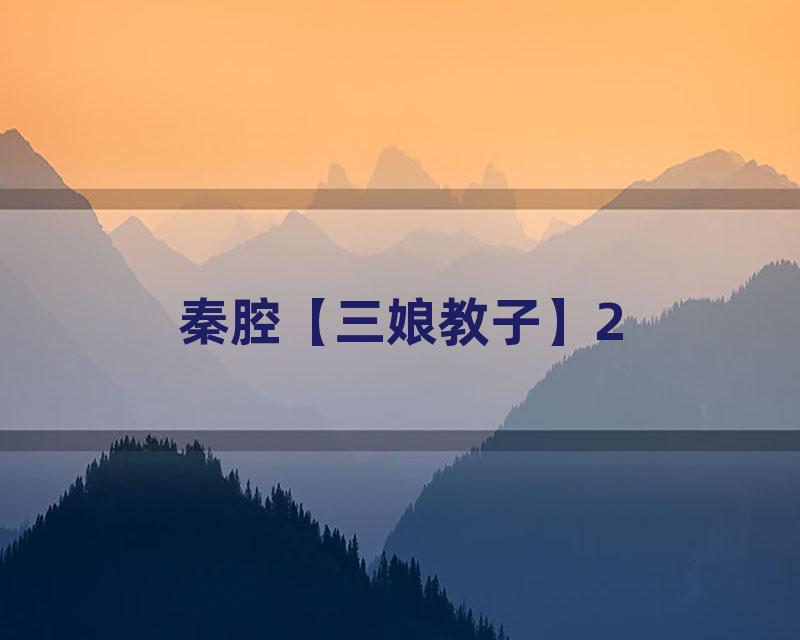 秦腔【三娘教子】2