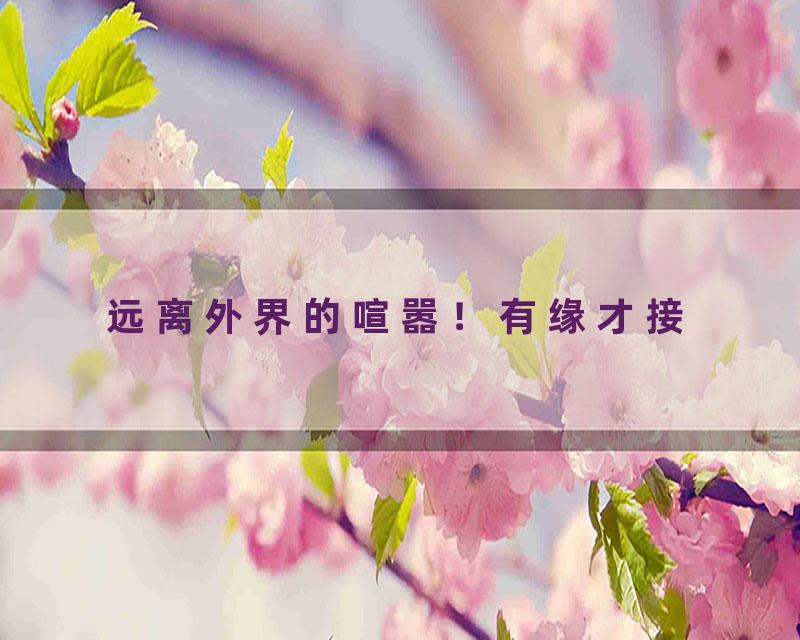 远离外界的喧嚣！有缘才接