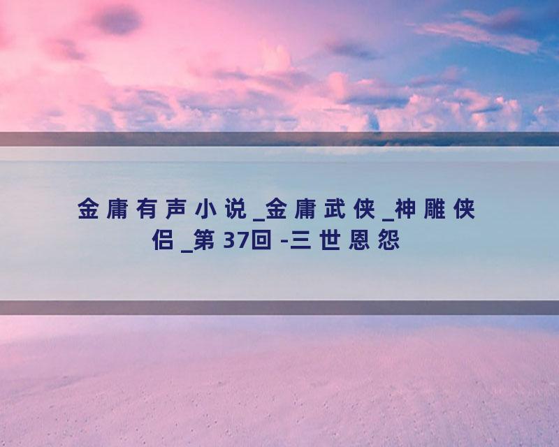 金庸有声小说_金庸武侠_神雕侠侣_第37回-三世恩怨