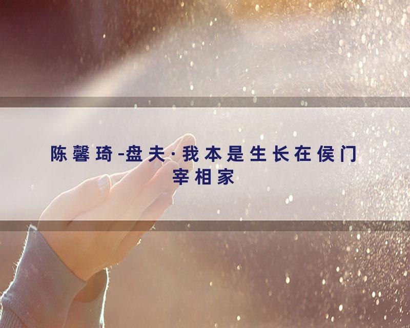陈馨琦-盘夫·我本是生长在侯门宰相家