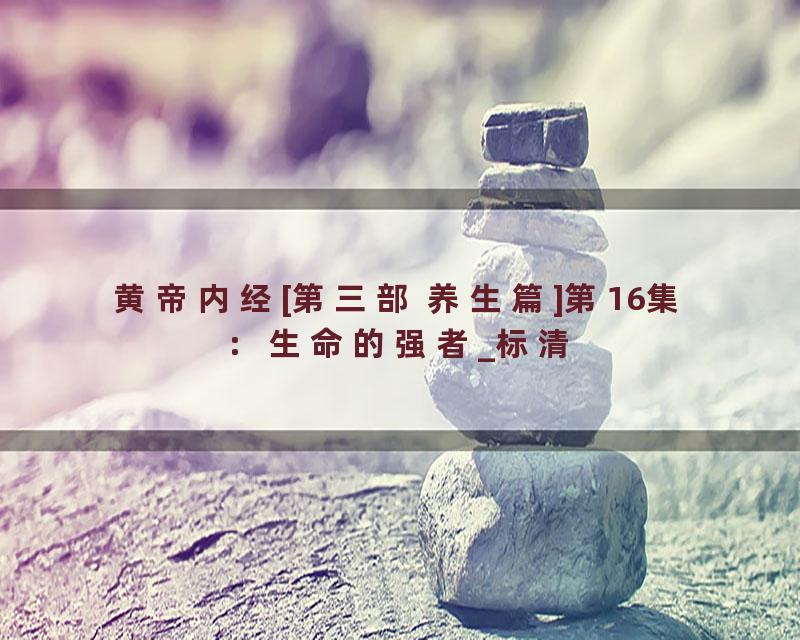 黄帝内经[第三部 养生篇]第16集：生命的强者_标清