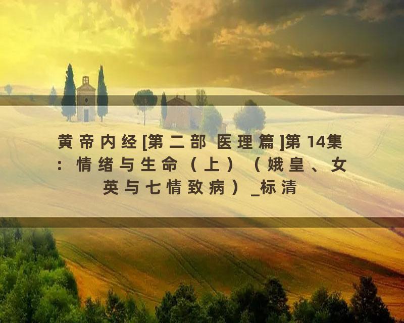 黄帝内经[第二部 医理篇]第14集：情绪与生命（上）（娥皇、女英与七情致病）_标清