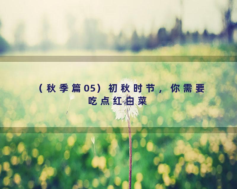 （秋季篇05）初秋时节，你需要吃点红白菜