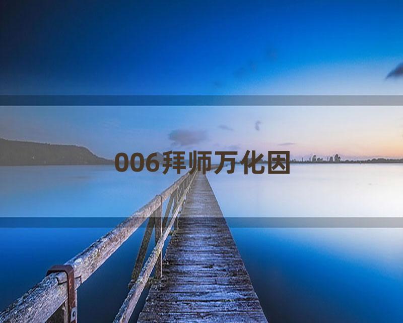 006拜师万化因