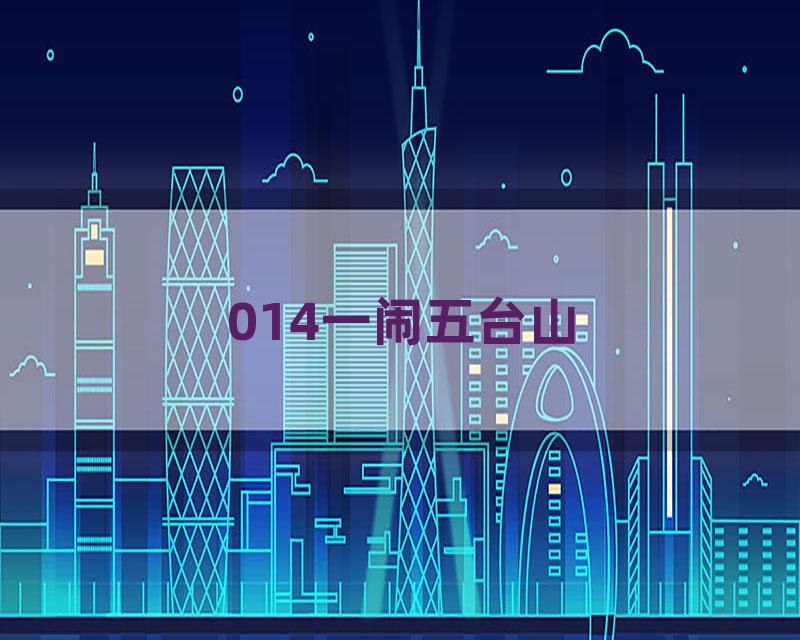 014一闹五台山