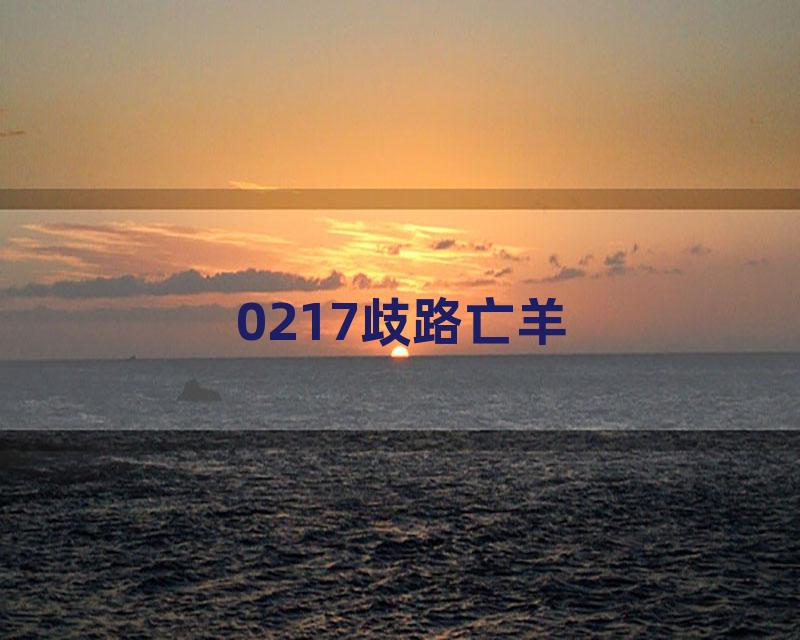 0217歧路亡羊