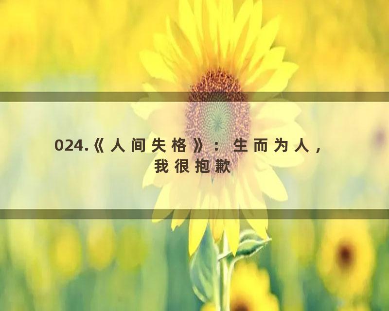 024.《人间失格》：生而为人，我很抱歉