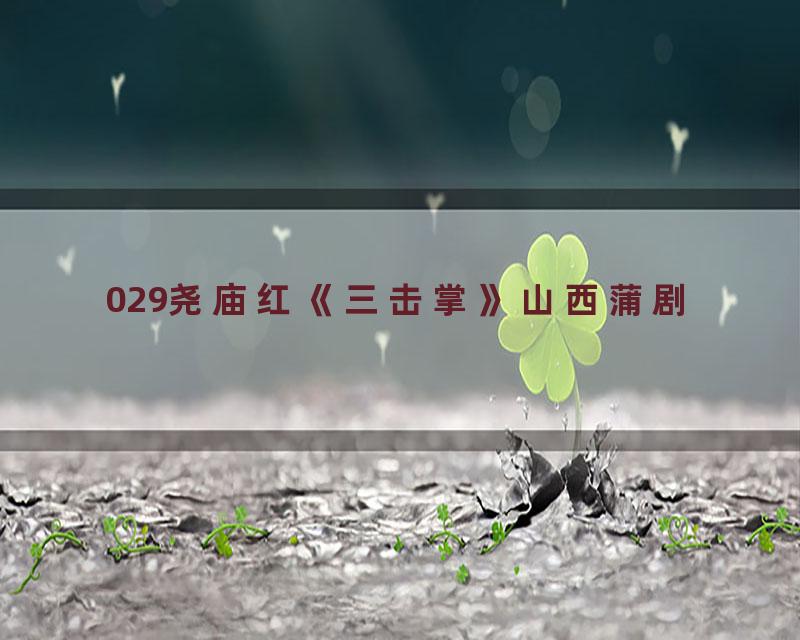 029尧庙红《三击掌》山西蒲剧