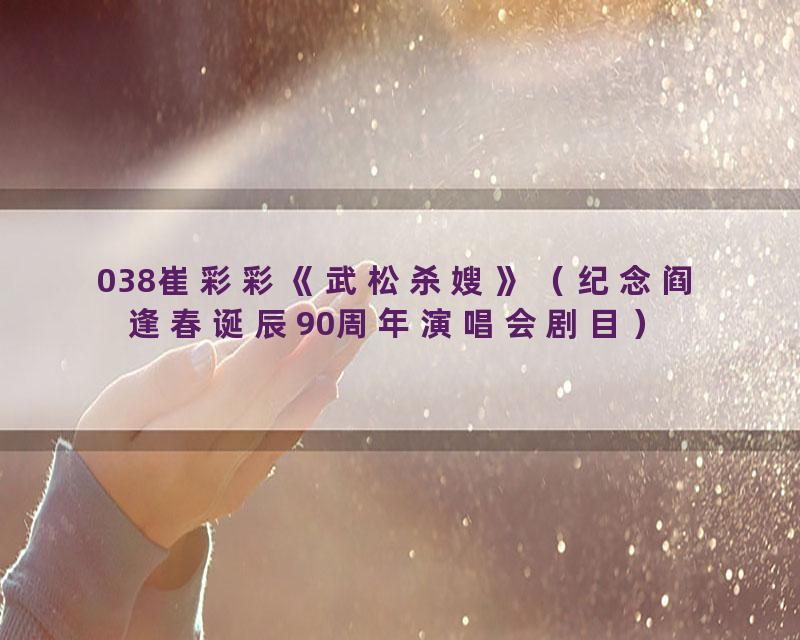 038崔彩彩《武松杀嫂》（纪念阎逢春诞辰90周年演唱会剧目）