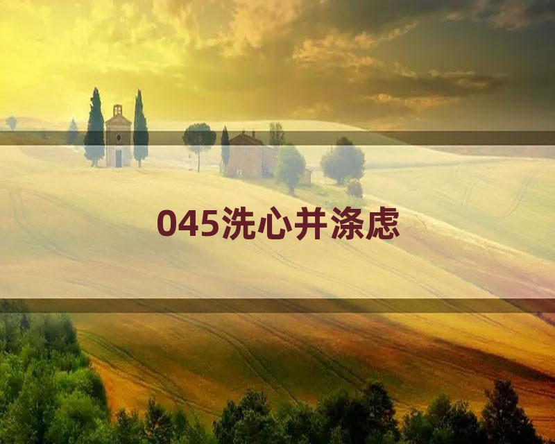045洗心并涤虑