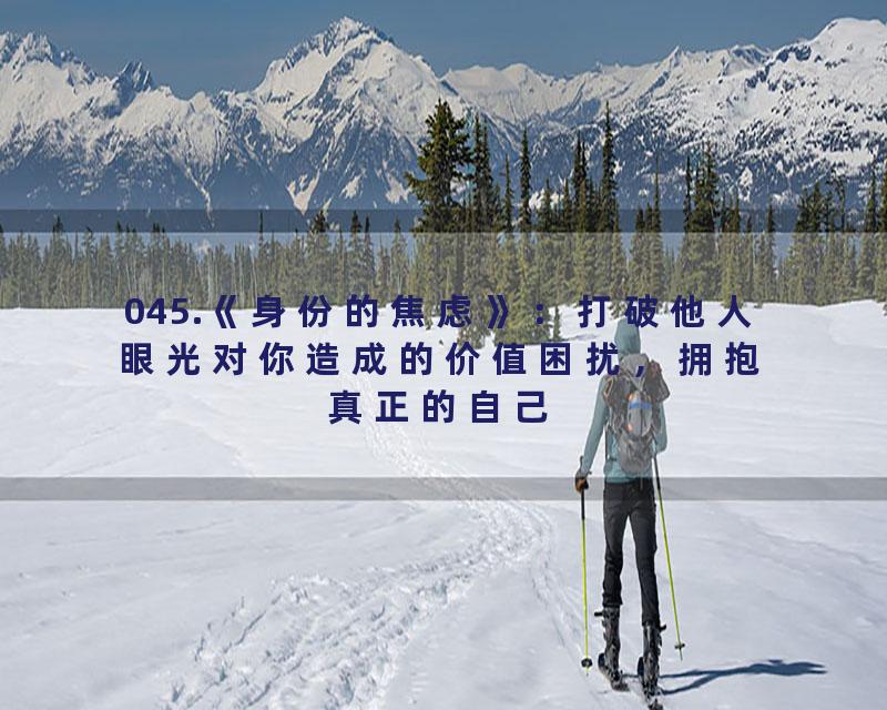 045.《身份的焦虑》：打破他人眼光对你造成的价值困扰，拥抱真正的自己