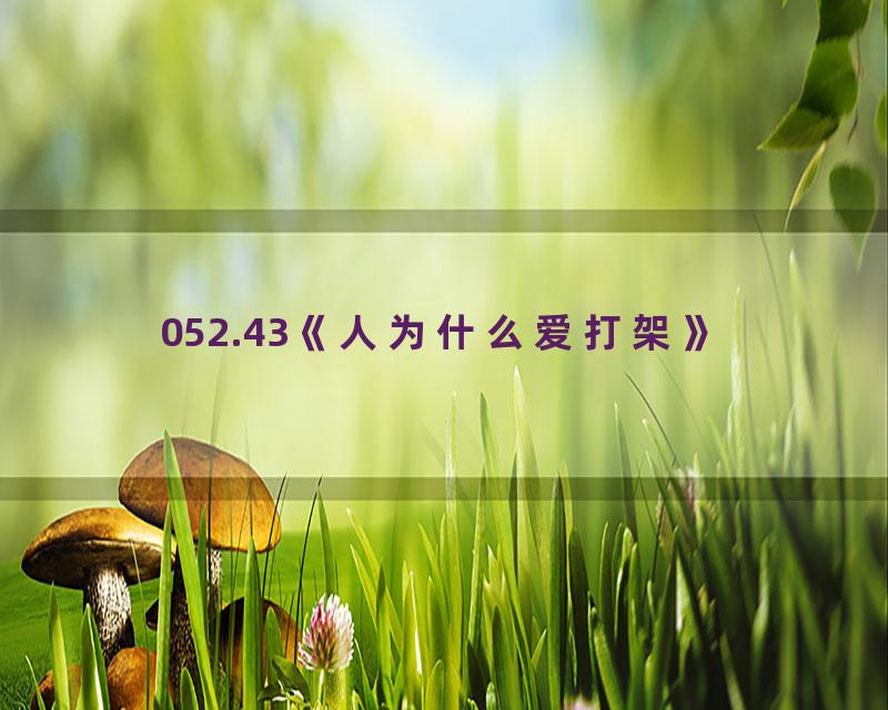 052.43《人为什么爱打架》