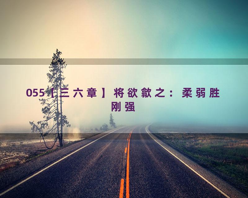 055【三六章】将欲歙之：柔弱胜刚强