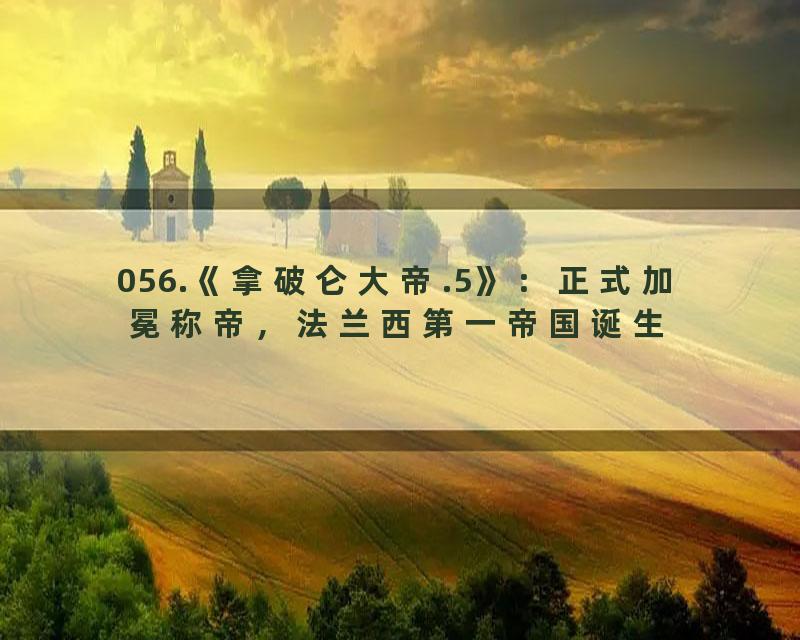 056.《拿破仑大帝.5》：正式加冕称帝，法兰西第一帝国诞生