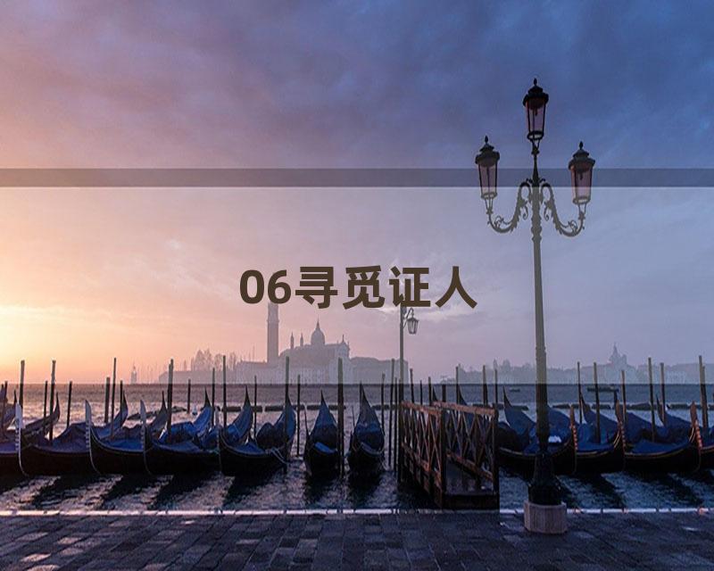 06寻觅证人