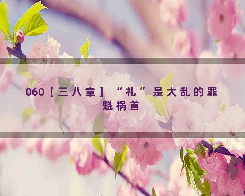 060【三八章】“礼”是大乱的罪魁祸首