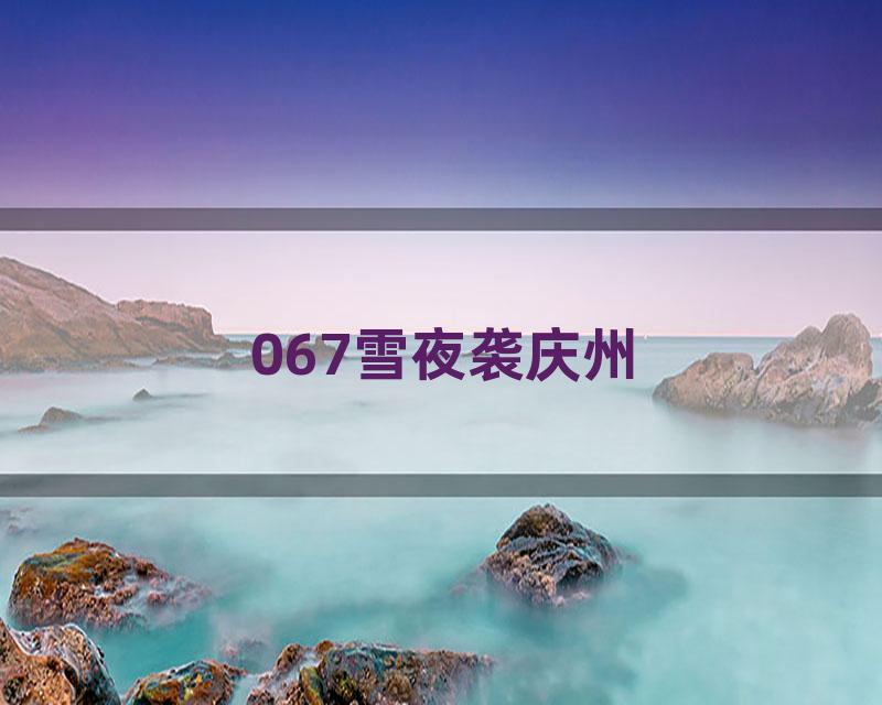 067雪夜袭庆州