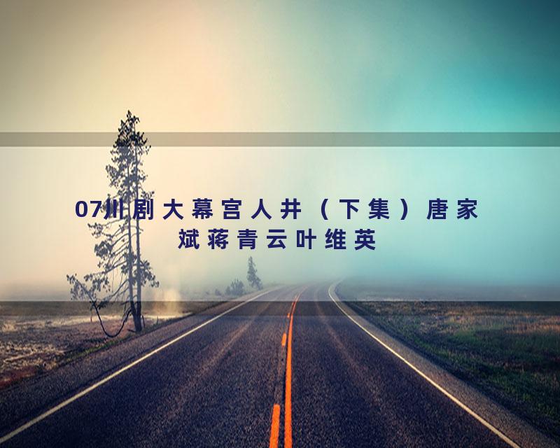 07川剧大幕宫人井（下集）唐家斌蒋青云叶维英