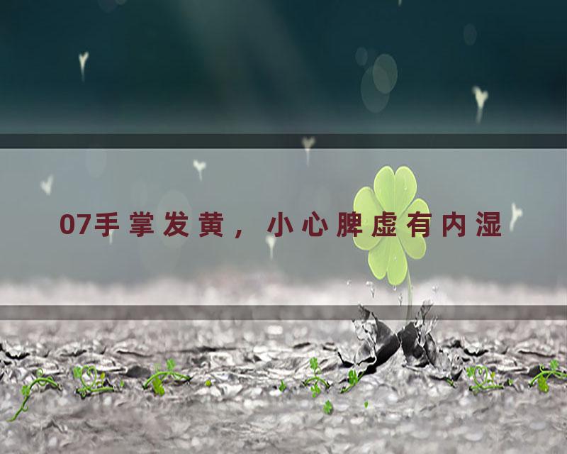07手掌发黄，小心脾虚有内湿