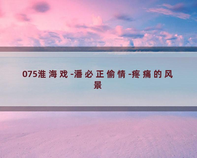 075淮海戏-潘必正偷情-疼痛的风景