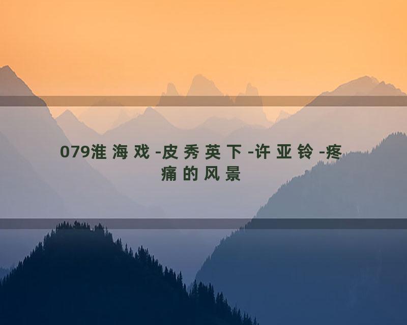 079淮海戏-皮秀英下-许亚铃-疼痛的风景