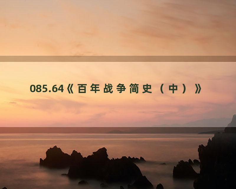 085.64《百年战争简史（中）》